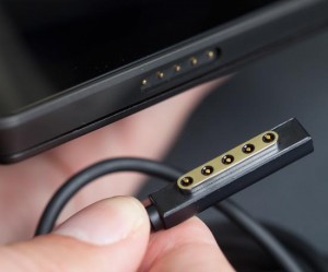 Magnetic power connector and port. Pic from PC Mag